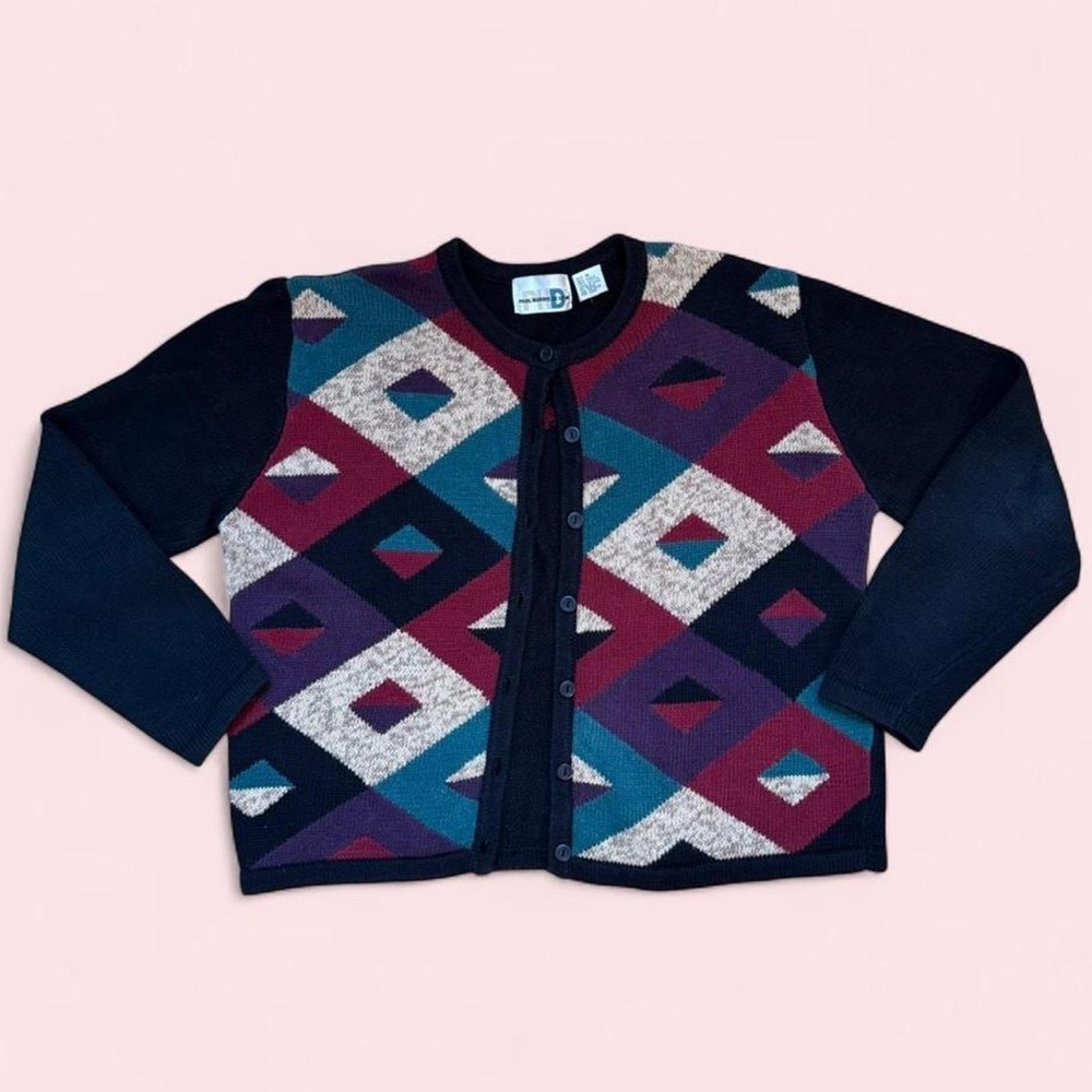 90s Vintage Funky Button-Front Cardigan Sweater
